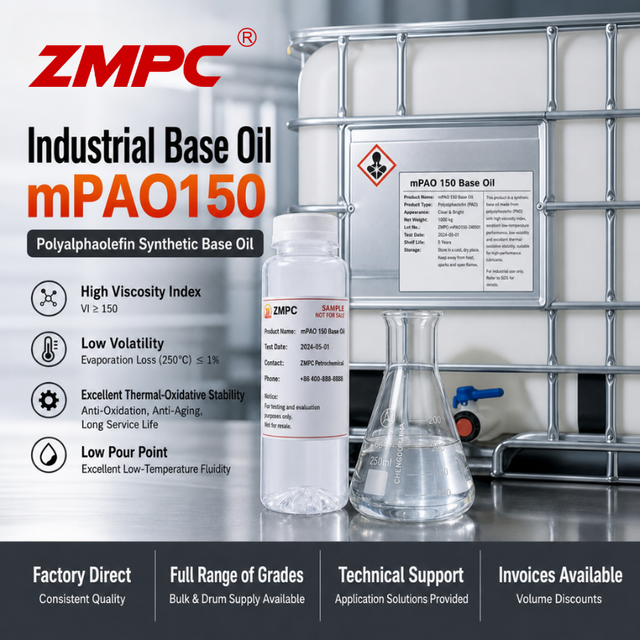 ZMPC Металлоценовый Полиальфаолефин (mPAO 150) Синтетическая основа для промышленных смазочных материалов для тяжелых условий эксплуатации 